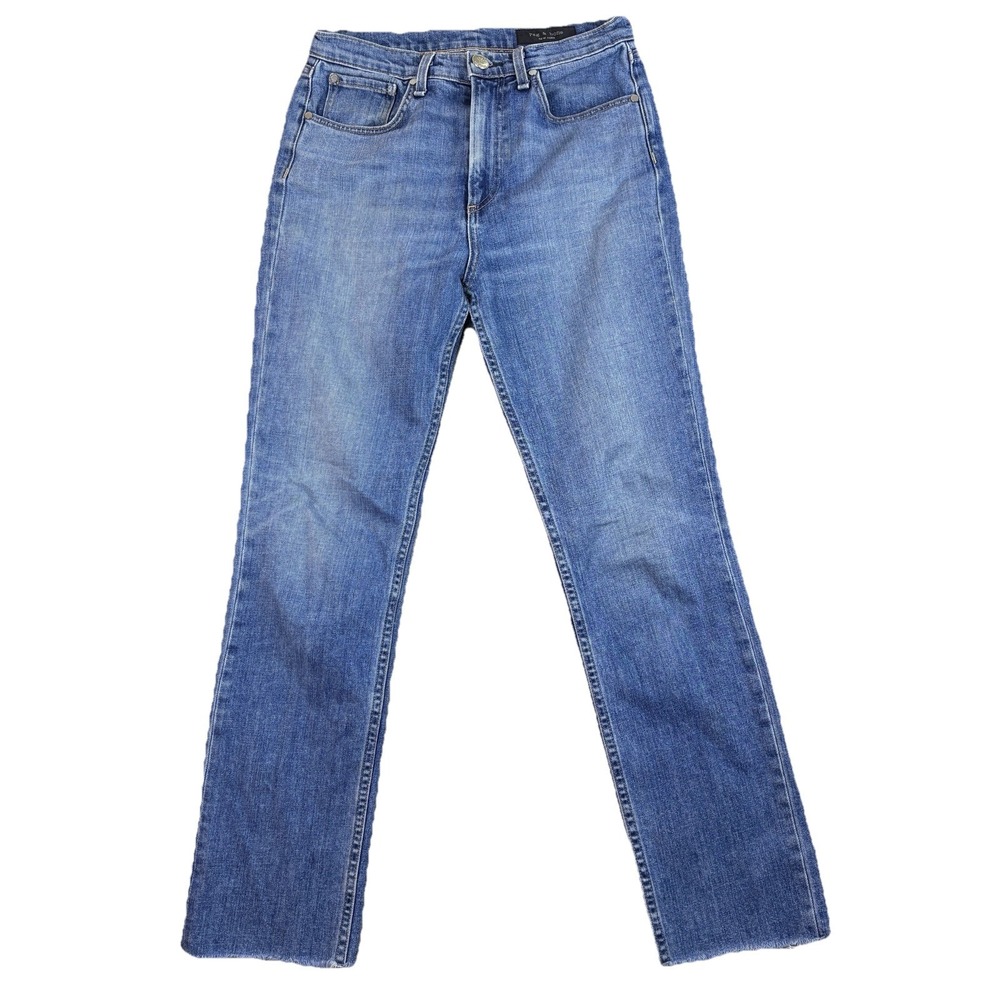 Rag & Bone Rovers Women's Size 27 Straight Leg Jeans Raw Hem Made In‎ USA Denim